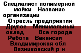 Специалист полимерной мойки › Название организации ­ Fast and Shine › Отрасль предприятия ­ Другое › Минимальный оклад ­ 1 - Все города Работа » Вакансии   . Владимирская обл.,Вязниковский р-н